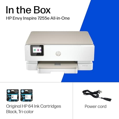 HP Envy Inspire 7255e Wireless Color Inkjet Printer, Print, scan, copy, Easy setup, Mobile printing, Best-for-home, 3 month Instant Ink trial included, AI-enabled (1W2Y9A) 9