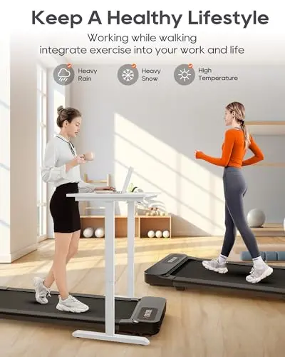 Walking Pad, Under Desk Treadmills with Intelligent Foot-Sensing Variable Speed.330 Lbs Capacity,3 in 1 Portable Treadmill for Home and Office with Remote Control, LED Display 7
