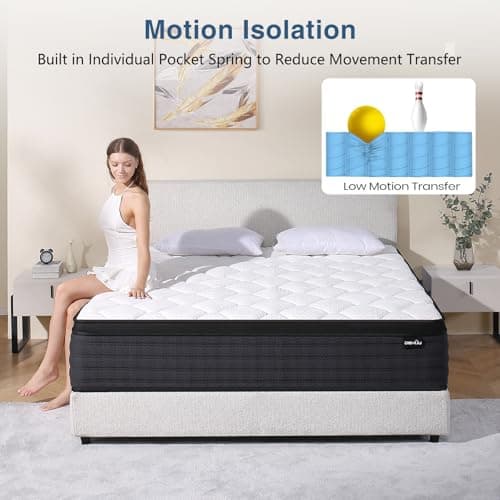 DEHIJU Queen Size Mattress, 10 Inch Hybrid Memory Foam Queen Mattress in a Box, Pressure Relief, Medium, CertiPUR-US 5