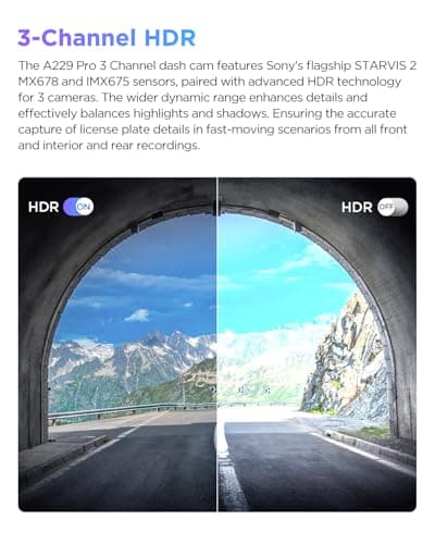 VIOFO A229 Pro 3 Channel 4K HDR Dash Cam, Dual STARVIS 2 Sensors IMX678 & IMX675, 4K+2K+1080P Front Inside and Rear Triple Car Camera, 5GHz WiFi GPS, Voice Control, 24H Parking Mode 5