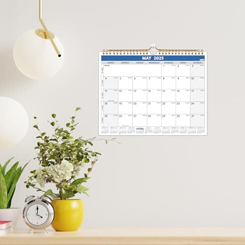 Wall Calendar 2025-2026 – Calendar 2025-2026 Wall, Run Now to Dec 2026, 11 x 8.5 In, 20 Monthly Calendar, with Twin-wire Binding, Yearly Overview, Julian Dates, Thick Paper, Holidays, ＆ Notes, Blue 7