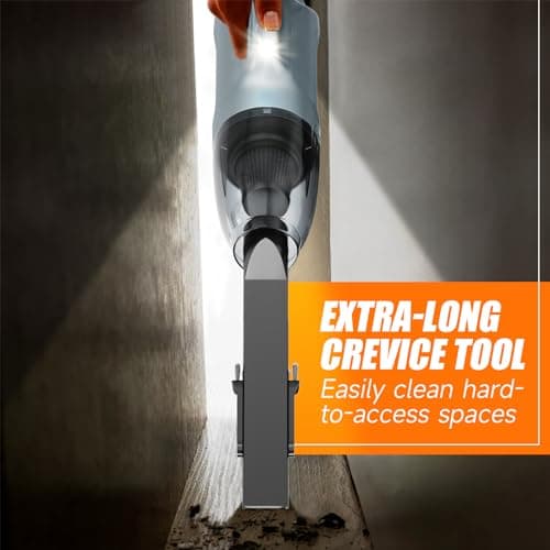 PEGOVO Hand Held Vacuum Cordless Rechargeable - High Powerful Car Vacuum Cleaner with Extra Long Cleaning Brush & Washable Filter 6