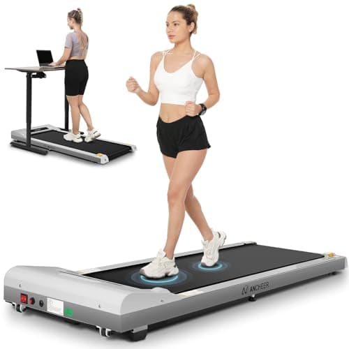 ANCHEER Under Desk Treadmill, 300lb Capacity, 2.5HP Portable 2 in 1 Walking Pad Treadmill with Remote, Compact Treadmills for Home Office Gym Desk Walking Running Machine with LED Display