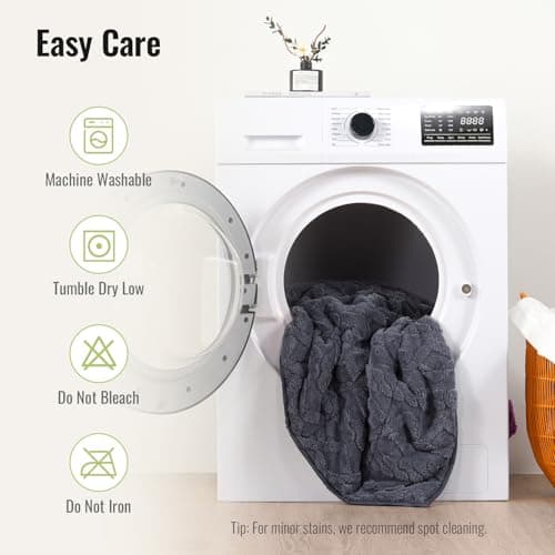 Uttermara Weighted Blanket for Adults Queen Size 15lbs 60x80 inches, Dual Sided Soft Jacquard Sherpa Weighted Blankets, Thick Heavy Blanket for Sleeping and Calming, Dark Grey 7