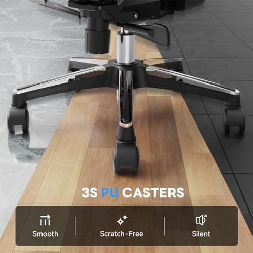 CabeVibe Ergonomic Office Chair for 24H Long Sitting Sciatica and Back Pain Relief，17.8in Max Seat Depth Adjustable 400LB Capacity Big & Tall Home Desk Chair with Armrests Footrest and Headrest 7