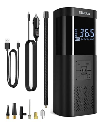 Tire Inflator Portable Air Compressor, Air Pump for Car Tires 150PSI Cordless Air Compressor Portable With Pressure Gauge, 12V DC Tire Pump for Car Motorcycle Bicycle, Car Accessories