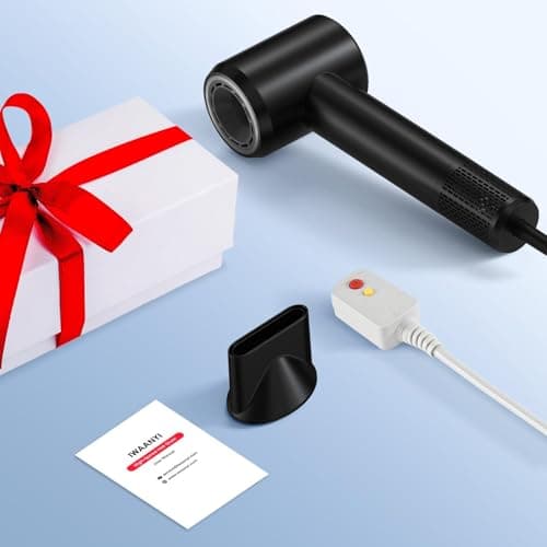 Hair Dryer - 150000 RPM High-Speed Blow Dryer with Negative Ionic Care for Fast Drying. Lightweight, Low Noise Design with 4 Temps/2 Speeds and Magnetic Nozzle (Black) 9