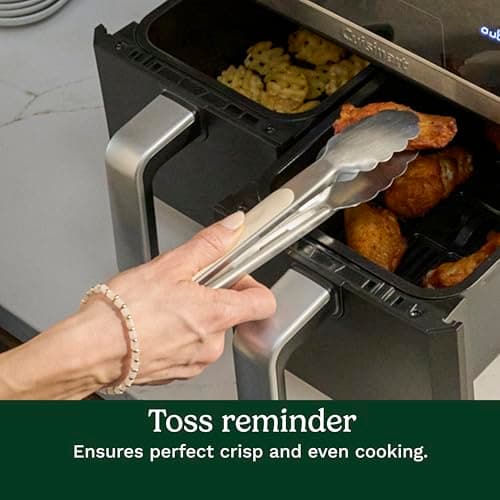 Cuisinart Dual Basket Air Fryer, Two Baskets 11 Qt in Total, 6 Functions: Air Fry, Roast, Bake, Broil, Dehydrate & Keep Warm, Features Sync Finish & Sync Settings, Toss Reminder & Auto-Pause, ADZ-112 5