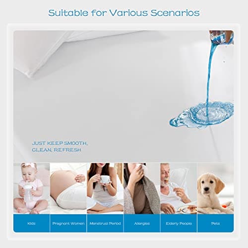 GRT 2 Pack Twin Mattress Protector Waterproof, Breathable & Noiseless Waterproof Mattress Protector Fitted Deep Pocket from 5" to 19", Smooth Twin Mattress Cover Machine Washable 5