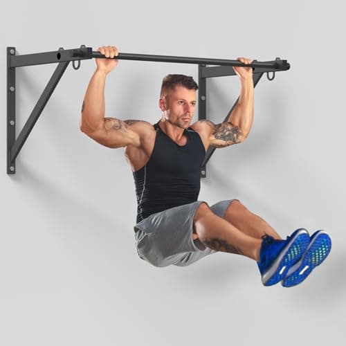 Jusgym Wall Mounted Pull Up Bar, Adjustable Depth 51" Chin Up Bar, Strength Training Pull-Up Bars 500LBS Weight Capacity, Home or Garage Gym Chin Up Workout Training Station 7