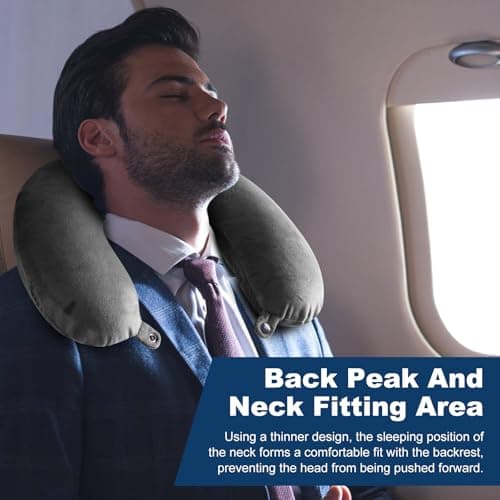 GDEOUP Travel Pillow 100% Pure Comfortable U Shape Memory Foam Pillows Neck and Head Support Portable Travel Neck Pillow Suitable for Planes Airplane for Traveling,Train,Self-Drivingng Car,(Grey) 6