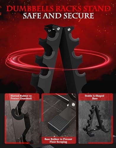 Fitness Alley 5 Tier Dumbbells Storage Rack - 200 LB Capacity Dumbbells Weight Rack - 2.0MM Thickness Weight Organizer Stand for Home Gym - Easy Assembly 6