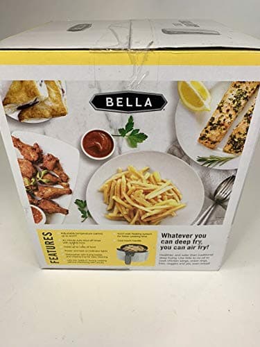 Bella 1.2-Quart Convection Air Fryer with Recipes, White