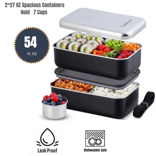 Modaniam Leak Proof Stainless Steel Bento Box, Stainless Steel Lunch Box For Adults, Metal Bento Box, Japanese Lunch Container, Large With Compartment, Korean Bentobox, Non Toxic, Microwave Safe 5