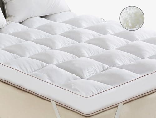 WhatsBedding 4 Inch Memory Foam Mattress Topper Queen Size, Supportive Fluffy Shredded Memory Foam Filled Pillow Top, Extra Soft Bed Topper for Back Pain Relief, 60x80 Inch