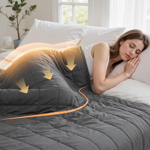 Gkyet Weighted Blanket for Adults(60" x 80",15lbs,Grey) Queen Size Soft Cooling Heavy Blanket for Sleeping,Breathable Blanket with Glass Bead Perfect for 140-160 lbs,All Season,Machine Washable. 5