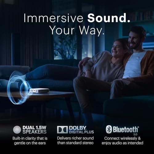 Kodak Luma 500 Mini Projector | 1080p Full HD Portable Outdoor Projector with Wi-Fi, Bluetooth, HDMI & USB | Google TV 11.0 OS, Netflix Certified, Chromecast Built-In, 150 Lumens, 150” Display 6