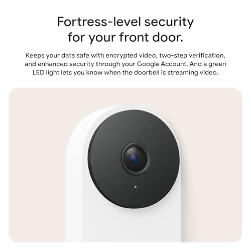 Google Nest Doorbell (Wired, 3rd Gen) - 2K Video and Gemini, Live View, Night Vision, 2-Way Audio - Works with Google Home - 2025 Model - Hazel 12