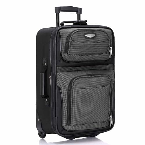 Travel Select Amsterdam Softside Expandable Luggage with Rolling Wheels, Gray, 21-Inch Carry-on