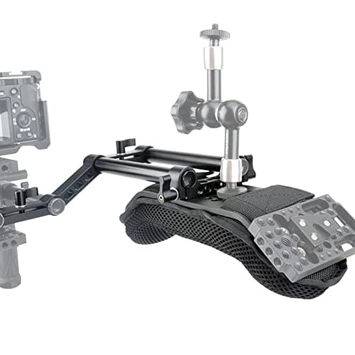 NICEYRIG 15mm Shoulder Pad Kit with Rail Raiser /15mm Rods 6 Inch for Shoulder Rig System Video Camera DSLR Camcorders 5