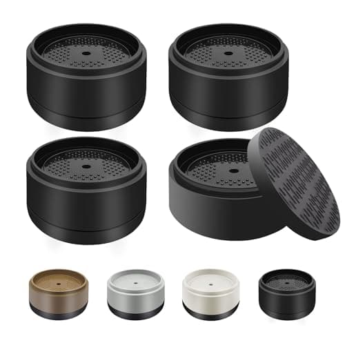 Furniture Risers Bed Risers Heavy Duty 1 inch, 2 inch, 3 inch, 4 inch Round Adjustable Bed Lifts Riser for Desk Legs Table Couch Sofa Chair Refrigerator Washing Machine (1 Inch, Black, 4 Pack )