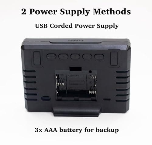 RQG Alarm Clock for Bedrooms, 5.5" Large LED Digital Alarm Clock, Desk Clock for Living Room with Temperature Calendar Snooze, Adjustable Volume, Gift for Heavy Sleepers Students Elderly 8