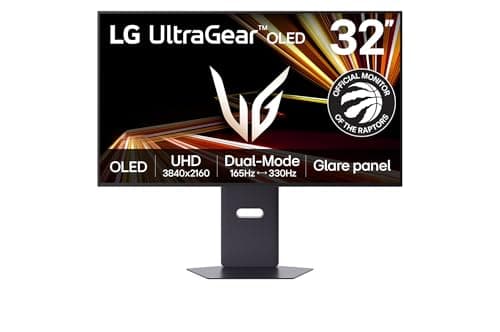 LG 32GX850A-B 32" UltraGear 4K UHD (3840 x 2160) Glossy OLED Gaming Monitor, Dual-Mode 165Hz/330Hz, 0.03ms, G-SYNC, FreeSync Premium Pro, TrueBlack 400, HDMI, DP, Tilt/Height/Swivel/Pivot Stand, Black