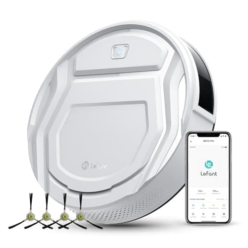 Lefant M210 Pro Robot Vacuum Cleaner, 2200Pa Powerful Suction, 120 Mins Runtime, Automatic Self-Charging, Wi-Fi/App/Alexa Control, Perfect for Pet Hair, Hard Floors, and Low-Pile Carpets