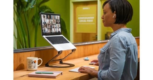 Twelve South Curve Flex | Ergonomic Height & Angle Adjustable Aluminum Laptop/MacBook Stand/Riser, fits 10"-17", folds flat for portability -travel pouch included, matte black 7