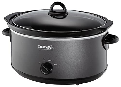 Crock-Pot 7-Quart Manual Slow Cooker, Family Size Serves 8+ People or Fits 6-lb Roast, Removable Stoneware with Warming Setting, Dishwasher Safe for Easy Cleanup, Charcoal
