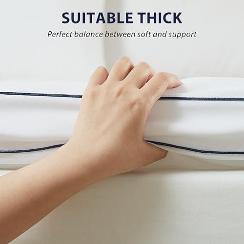 Homemate Mattress Pad Topper Queen - Cooling Pillow Top Quilted Fitted Mattress Pad Cover for Hot Sleepers - Mattress Pad Cover Plush Bed Topper Down Alternative Ultra Soft Mattress Protector for Back 6