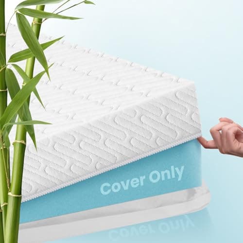 VALUXE Queen Size 3 Inch Mattress Topper Cover with Zipper Closure - Breathable Protector for 3" Memory Foam or Latex Mattress Topper (Cover Only)