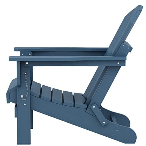 SERWALL Folding Adirondack Chairs Weather Resistant for Outdoor, Patio, Lawn, Garden, Backyard Deck, Fire Pit - Blue 14