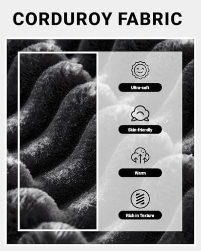 Vanress 97" Cloud Couch Sectional, L Shaped Boneless Couch Sectional Couches for Living Room, Modern Comfy Corduroy Fluffy Modular Sofa with Deep Seat, No Assembly (Black, Left Facing Chaise) 6