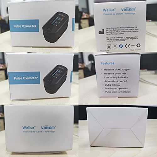 Wellue Fingertip Pulse Oximeter, Blood Oxygen Saturation Monitor with Batteries & Lanyard for Wellness Use Bluetooth, Black 7