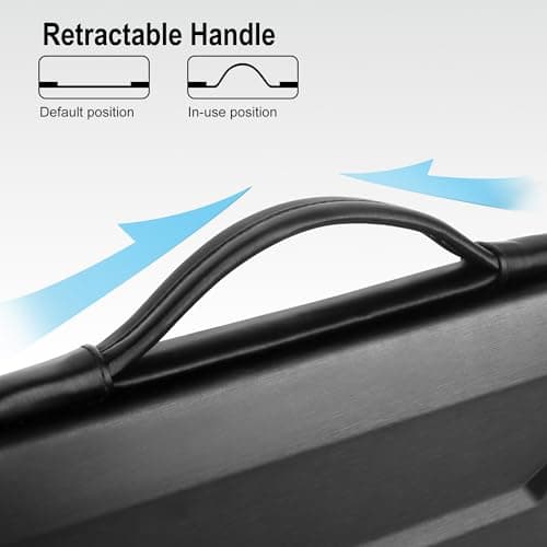 DOMISO 13 Inch Laptop Hard Case, Waterproof Shockproof Hard Shell Laptop Sleeve Protective Case with Retractable Handle for MacBook Air Pro/Dell XPS 13//Microsoft Surface/Lenovo Yoga/HP Envy,Black 5