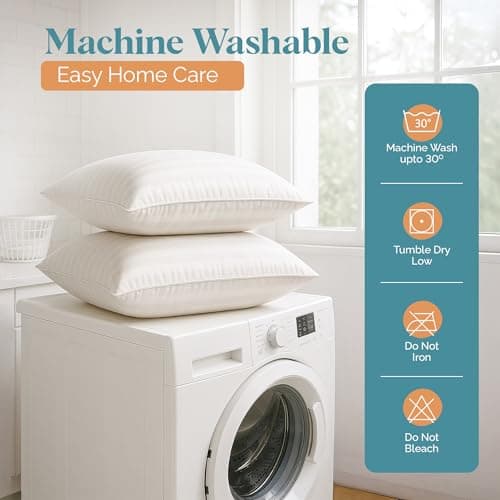 Comfort Mantra Pillows Queen Size Set of 2 – Cooling Down Alternative Bed Pillows for Sleeping – Firm Hotel Style Support for Back, Stomach and Side Sleeper Pillow with Ergonomic Design 7