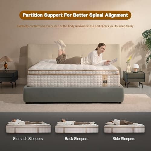 AN Adamant Noyau 12 Inch Queen Size Mattresses in a Box,Memory Foam Hybrid Mattress,with Individual Pocket Spring for Motion Isolation & Silent Sleep&Lumbar Support & Pressure Relief, Firm 5
