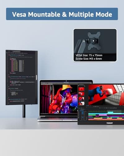 Yodoit Portable Monitor for Laptop 1920×1080 15.6" FHD Travel Screen IPS Display with USB Type C Port and Built-in Speakers with Cover Compatible with PC, MacBook, Xbox (Black) 6