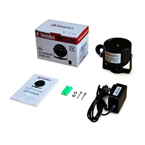 Tendelux 80ft IR Illuminator | AI4 No Hot Spot Wide Angle Infrared Light for Security Camera (w/Power Adapter) 5