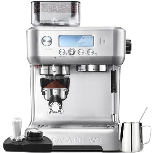CASABREWS 5700Pro Espresso Machine with Grinder, Professional Coffee Maker with Milk Frother Steam Wand, Barista-Quality Cappuccino Latte Machine with LCD Display, Great for Coffee Enthusiasts