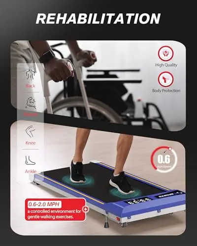 COZYINN Walking Pad Under Desk Incline Treadmill for Home Office, 40dB Small Treadmill 320lbs Capacity, Cardio Training Walking Jogging Running, Easy to Move Use, Compatible with KINOMAP Apple Health 8