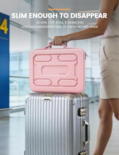 DOMISO 13.3 inch Laptop Sleeve with Handle Shockproof Computer Bag Waterproof EVA Protective Carrying Case for 13-13.3 inch Notebooks/13 MacBook Air/MacBook Pro Retina/Dell XPS 13/HP, Pink 10