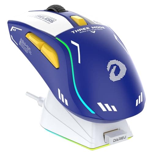 DAREU A950 Wireless Gaming Mouse with RGB Charging Dock,88g Lightweight Programmable Tri-Mode Wireless Mouse Gaming, Up to 12K DPI,1000Hz,120Hrs Playtime with RGB Backlit, Great for PC, Mac