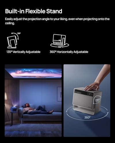 XGIMI HORIZON S Pro 2024 NEW 4K Projector, Dolby Vision, 1800 ISO Lumens, 110% BT.2020, Built-in Flexible Stand, Intelligent Screen Adaption, 2 x 12W Harman Kardon 5