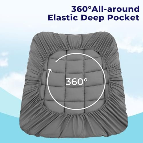 OLANLY Dual-Layer 4 Inch King Size Memory Foam Mattress Topper for Back Pain, 2 Inch Cooling Pillow Top Mattress Pad Cover and 2 Inch Gel Memory Foam Topper, Deep Elastic Pocket, Grey 8