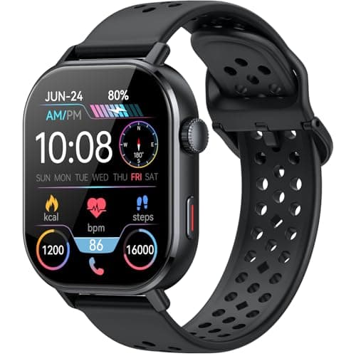 Smart Watch GPS, 2.06"HD AMOLED Display Smartwatch for Men/Women(Answer/Make Call),110+ Workout Mode, 5 ATM Water-Resistance, Heart Rate/Sleep Monitor /Stress, Pedometer Running Watch for Android/iOS