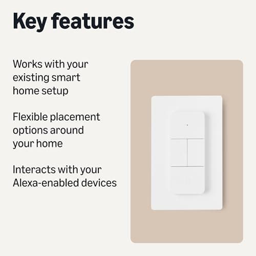 Amazon Basics Smart Dimmer Switch and Remote for Music and Routines, Compatible Echo Devices Required, Works with Alexa Only, No Wiring Required 2
