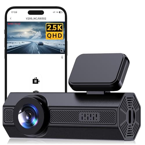2.5K Car Dash Cam, VEEMENT Dash Camera for Cars, 1440P Car Dash Camera with APP, WiFi Dash Cams with WDR Night Vision, 24/7 Parking Monitor Dashcam, 160°Wide, G-Sensor, Mini Dash Cam - Carbon Black