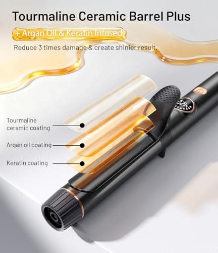 1 Inch Mini Travel Curling Iron, 100-240V Travel Dual Voltage Curling Iron for Short Hair with 5 Heat Settings, Small Curling Wand with Temperature Memories and Lock, Rose Gold 5